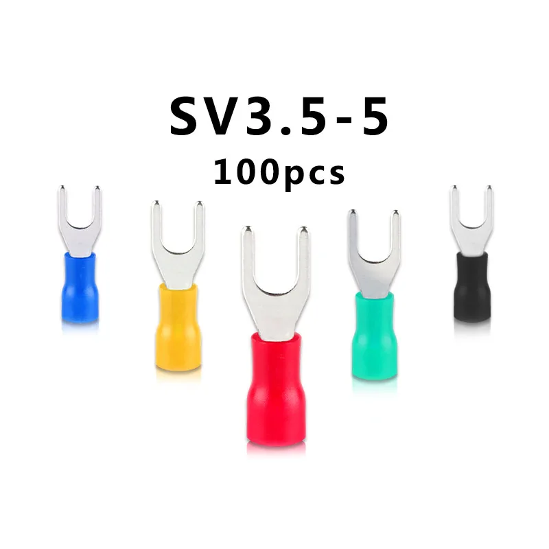 SV3.5-5 100 шт. SV1.25 SV2 SV3.5 SV5.5 изолированный контактный разъем обжимной кабель провод вилка класса изоляции - Цвет: SV3.5-5
