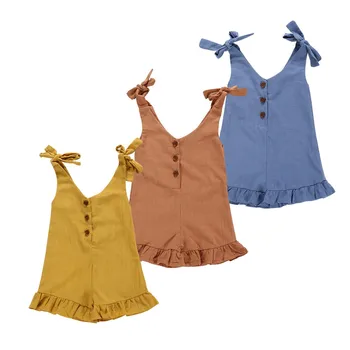

Summer Kids Toddler Baby Girls Sleeveless Bandage Rompers Jumpsuit Overalls Infant Girls Playsuit Clothes Outfits Baby Jumpsuit