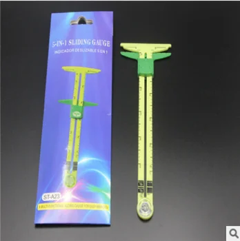 

5-in-1 Sliding Gauge Measuring Sewing Ruler Tool No-Hassle Triangles Gauge Sewing Tool with Free Seam Gauge Ruler