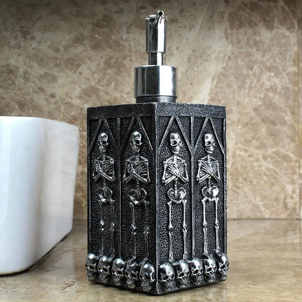 Skull Soap Pump Dispenser Empty Hand Sanitizer Bottles with Pump Foaming Hand Soap Dispenser Ghost Festival Home Decoration