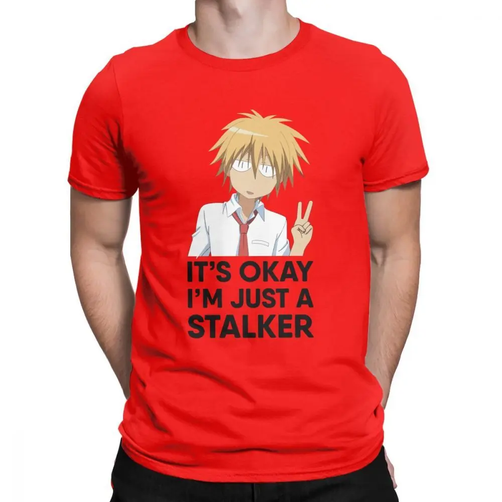 Red Midnite Star, мужские футболки, Stalker Maid Sama, новинка, хлопковые футболки с коротким рукавом, Gintama, футболка с круглым воротником, одежда размера плюс - Цвет: Red