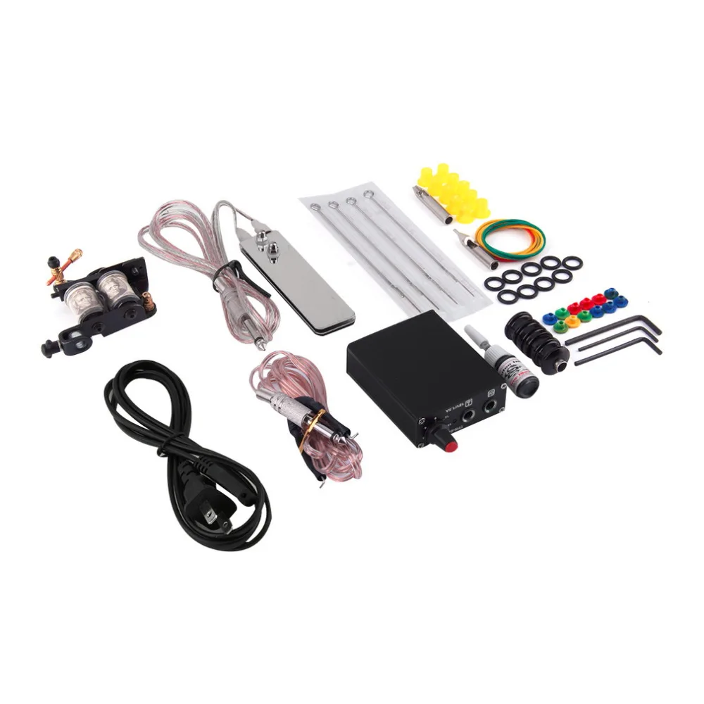 

1Set 90-264V Compact Equipment Tattoo Machine Gun Inks Power Supply Cord Kit Body Beauty Tools Exquisite Workmanship US Plug