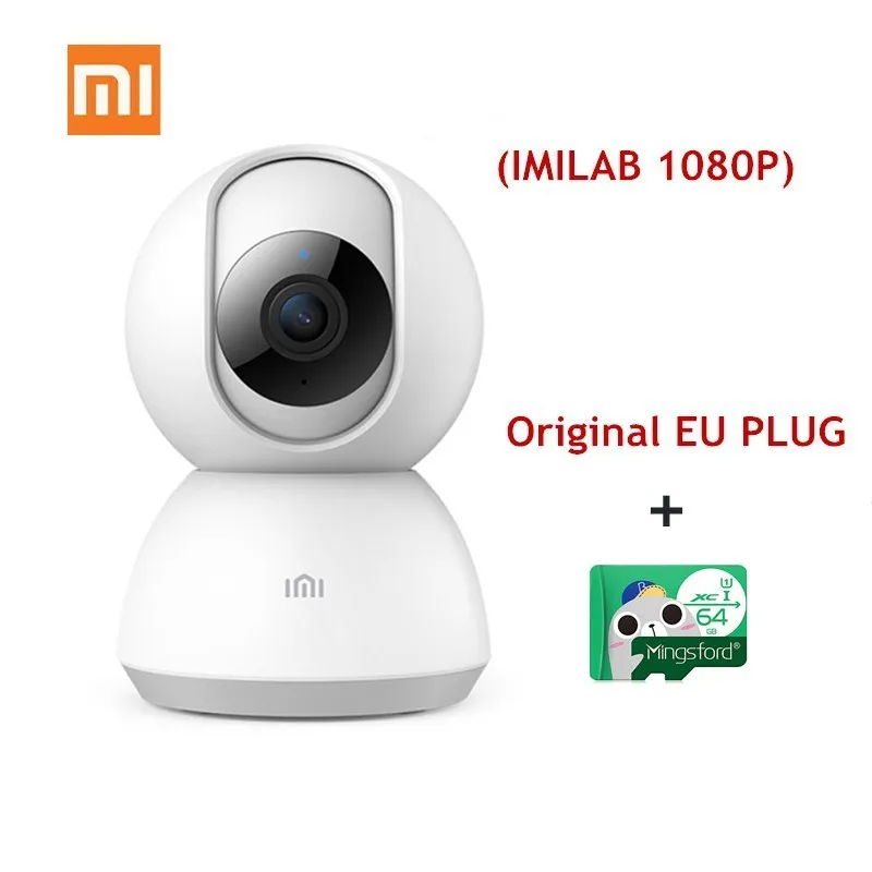 Xiaomi IMI Smart camera HD 1080P ip-камера 360 градусов ночного видения для умного дома с дистанционным управлением камера безопасности - Цвет: IMILAB EU 64G Card