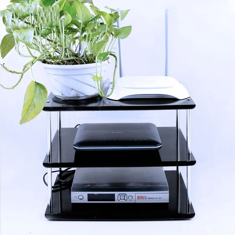 1PCS Living Room Black Metal Table Router Cable Organizer Wifi Storage Box Shelf Bracket TV Set-Top Desk Rack | Обустройство дома