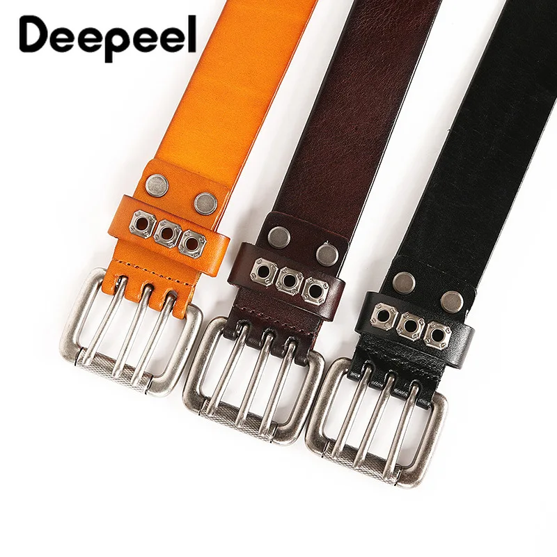 Deepeel 1 шт. 3,8 см* 105-125 см полые заклепки мужской первый слой кожаный ремень металлическое кольцо штифт для ногтей Пряжка ремень кожанные ремесла аксессуары