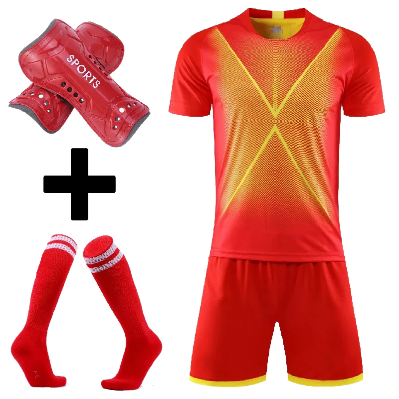 Soccer Shirts and Shorts Set for Men kids Boys and girls Soccer Clothes Sets Socks Shin Guard football uniform sports uniform sets