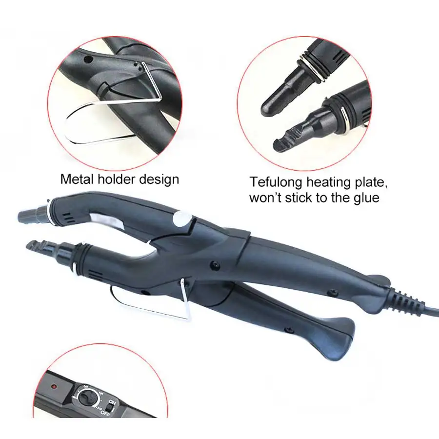 Professional salon adjustable temperature hair extension iron keratin bonding tools fusion glue connector