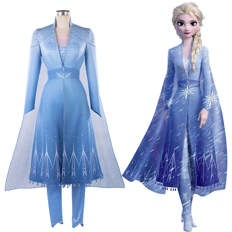 

White Snow Adult Elsa Dress Halloween Cosplay Costume For Girls Princess Elsa Anna Dresses Ice Queen Elsa Coat Outfit Full Set