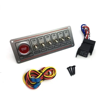 

Universal Switch Panel for Racing Car Ignition Switch+6 Toggle Quick Off Switch Engine Start Button