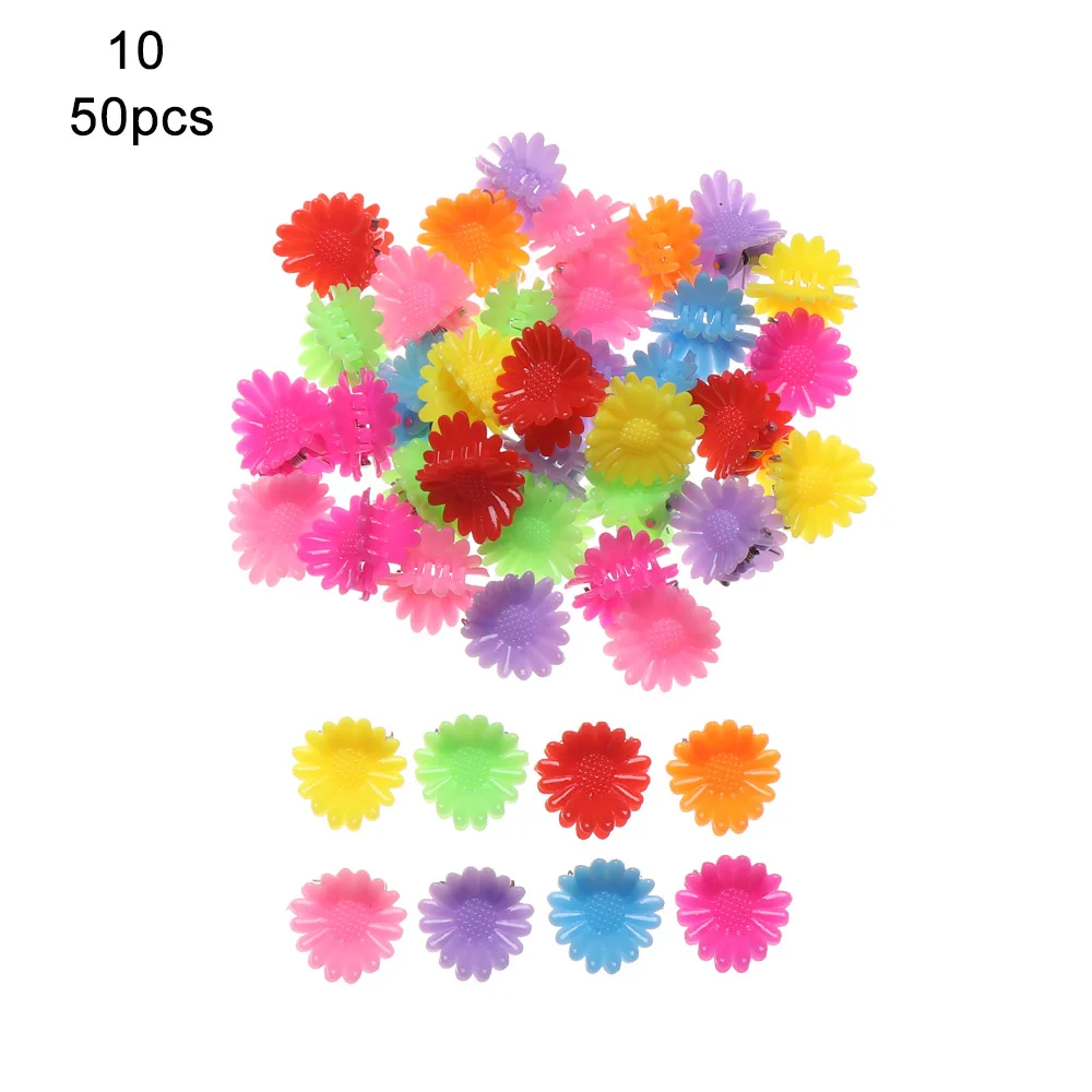 50pcs-chrysanthemum 50/100 шт., с изображением милой бабочки Заколки для волос цветок заколки для волос для маленьких детей коготь заколки Смешанные Цвет мини заколки для волос аксессуары для волос - Цвет: 50pcs-chrysanthemum