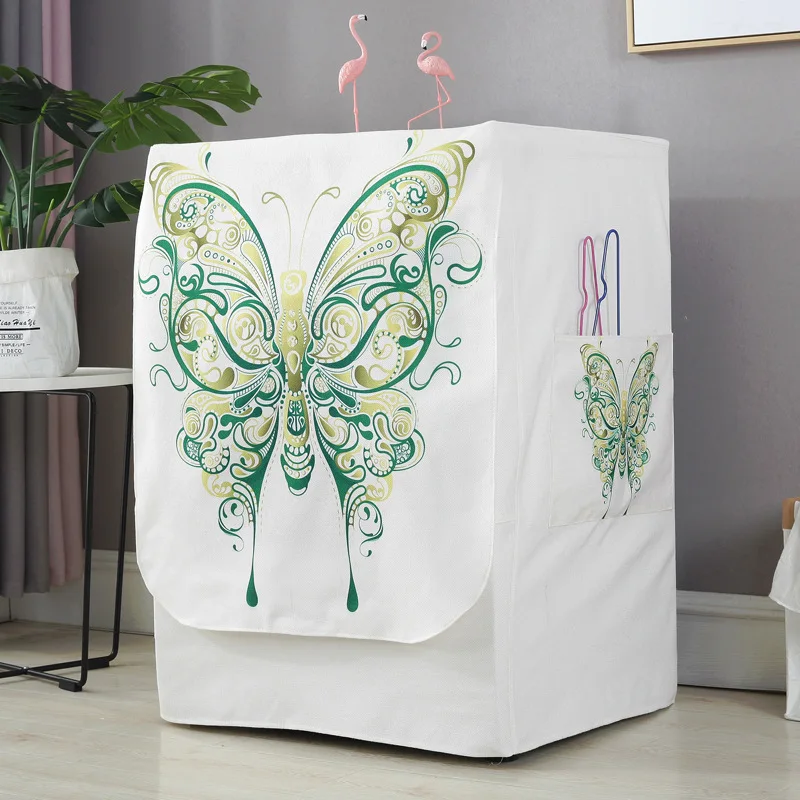 butterfly Водонепроницаемый чехол с геометрическим рисунком для стиральной машины, льняная Обложка для паспорта, Солнцезащитный чехол для защиты от пыли - Цвет: butterfly