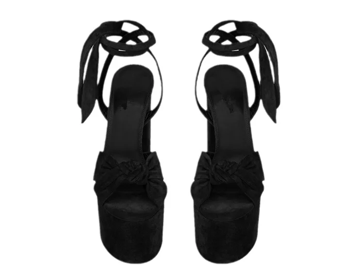 Women Chunky High Heels Lace-up Sandals Sexy Platform Round Toe Evening Party Shoe Ankle Strap Ball Summer Lady Sandals 1-D-SL-4
