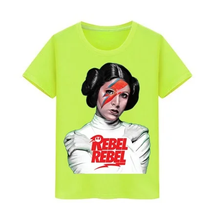 Детская футболка со Звездными войнами Leia Rebel футболка йода Дарт Вейдер хлопковые футболки для мальчиков и девочек с Дэвидом Боуи джедаем топы, футболки для детей