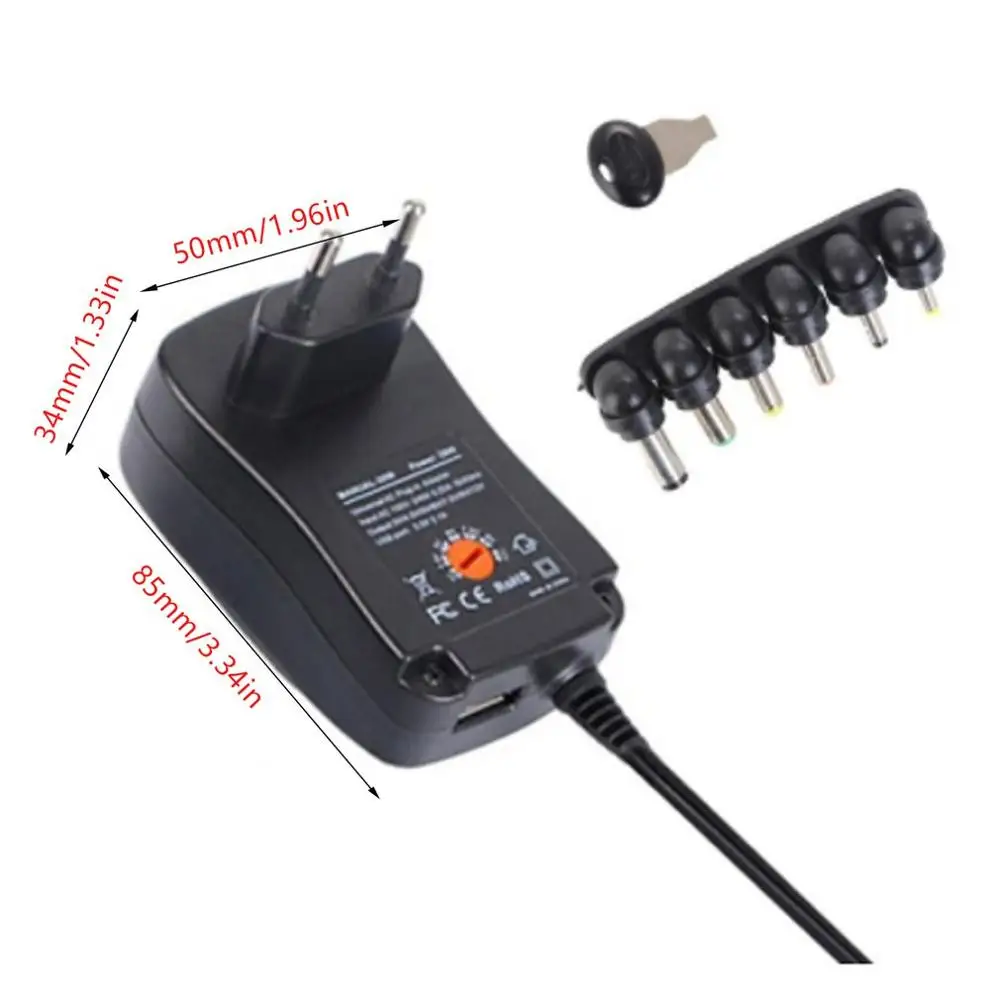 30W блок питания универсальный адаптер AC/DC 3 V/4,5 V/6 V/7,5 V/9 V/12 V 1.5A регулируемый
