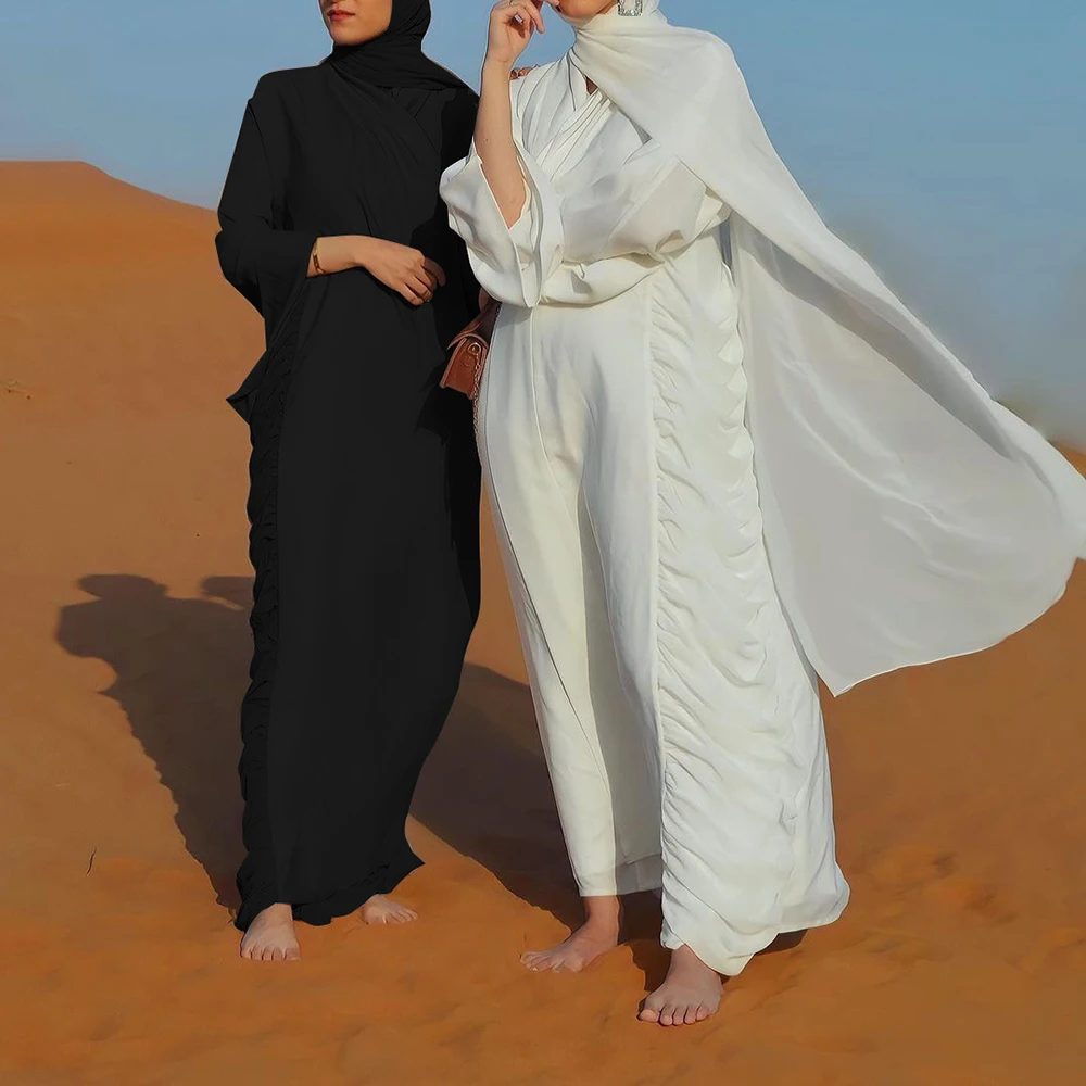 Eid Mubarak Ramadan Kaftan Open Abaya Dubai Kimono Turkey Islam Pakistan Muslim Dress For Women Robe