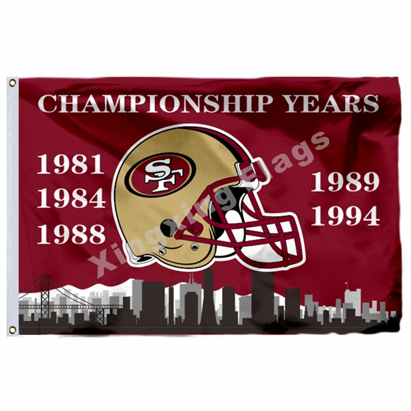 Сан-Франсиско 49ers флаг супер Кубок 3ftx5ft баннер 100D полиэстер - Цвет: I2
