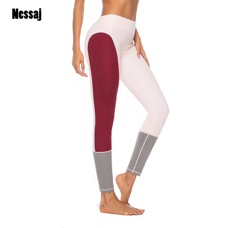 

Nessaj Women Patchwork Leggings Adventure Time High Waist Fitness Pants Female Push Up Skinny Workout Leggings Sexy Pink Leggins