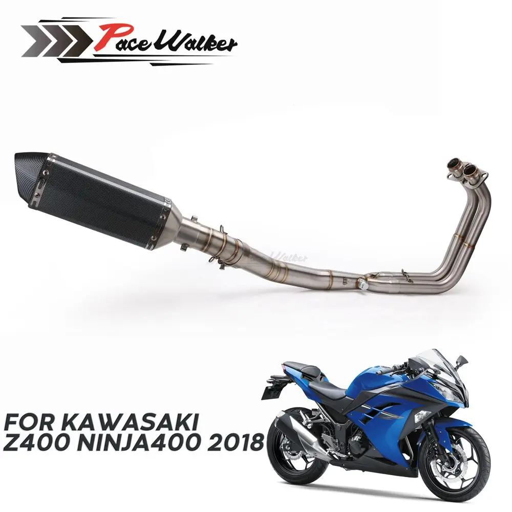 Глушитель выхлопной трубы мотоцикла полная выхлопная система для Kawasaki z400 Ninja 400 EX400 NINJA400 полная система