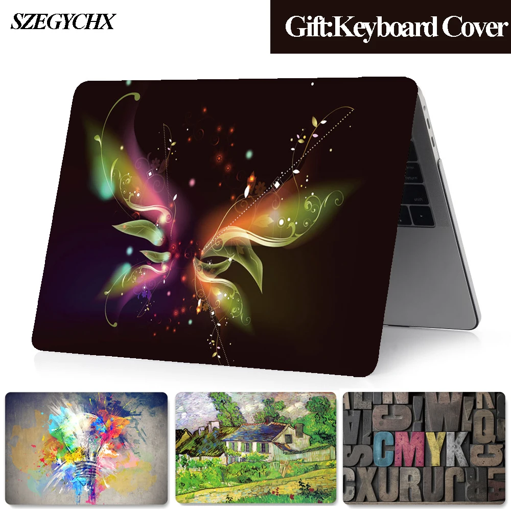 Чехол для ноутбука, жесткий чехол для MacBook Air 13 Pro retina 11 12 16 15 13,3 для mac book New Air 13 A1932 чехол+ чехол для клавиатуры