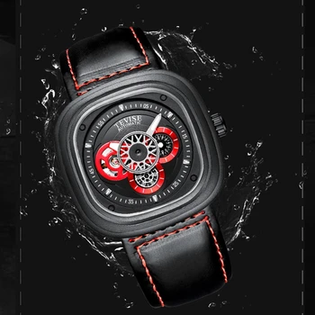 

TEVISE Fashion Luminous Sport Mechanical Watch Men Automatic Watch Waterproof Leather Band Men Skeleton Watches Clock Relogio