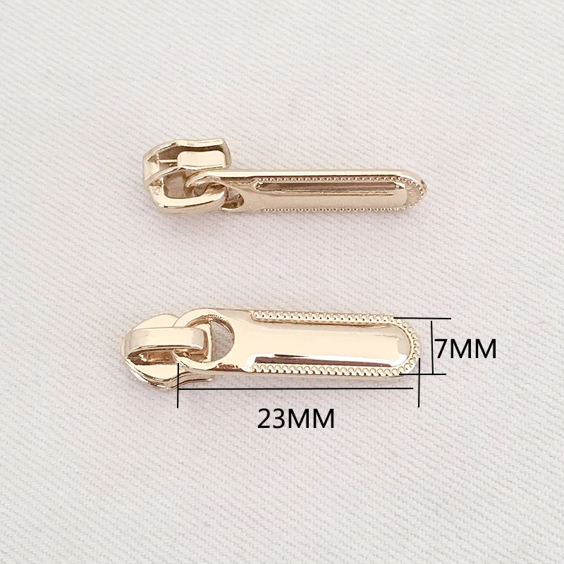20 шт. Lightgold металлические ползунки для молнии для 3# нейлоновые молнии куртки одежда молнии головы молния Ремонтный комплект DIY сумка Аксессуары - Цвет: K-7x23mm