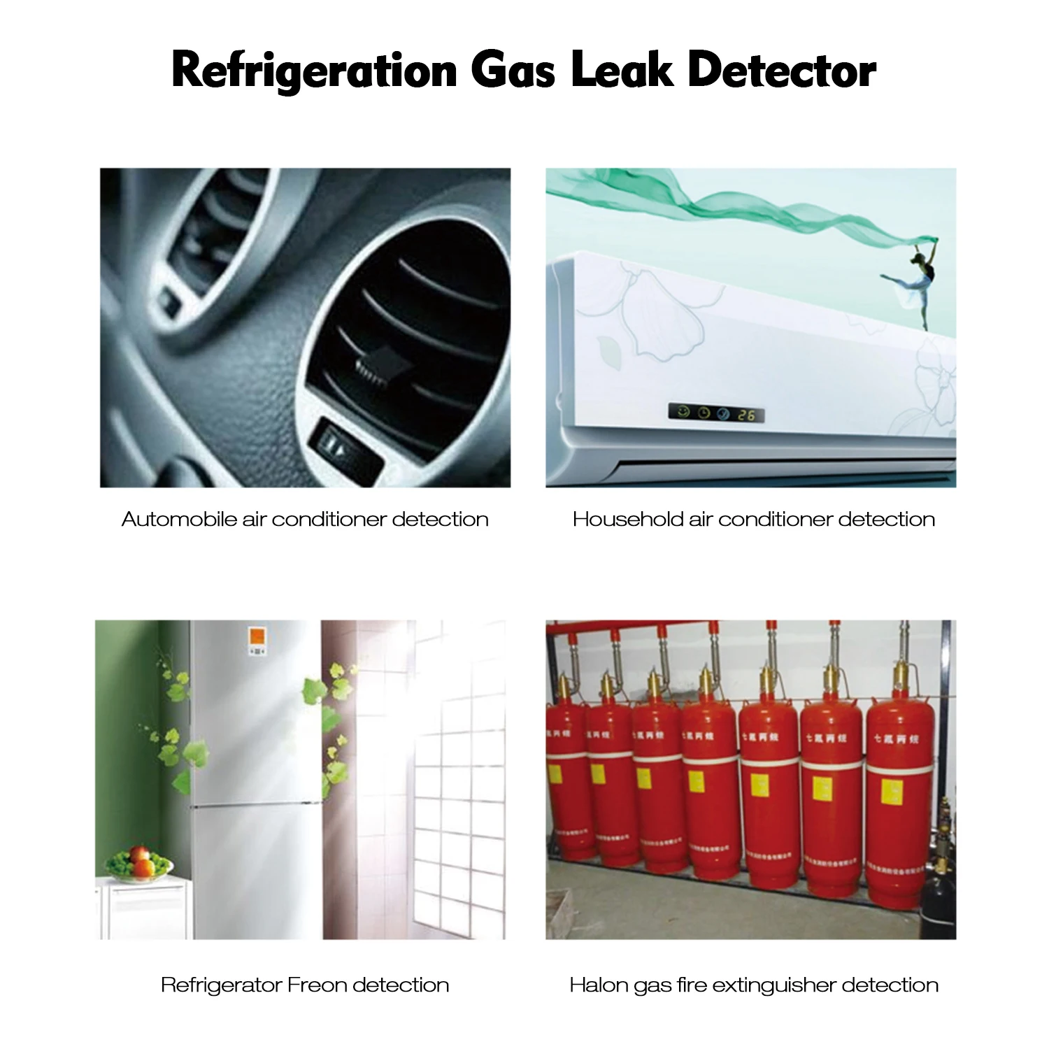 Refrigeration Gas Leak Detector Freon-Leak Tester Portable Halogen Leakage Detector Checker for Car Air Conditioner