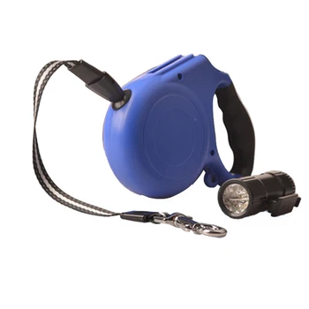 

5PCS / LOT New Retractable Leash Dog Leash Towing Rope With Flashlight For Night Use Pet Supplies