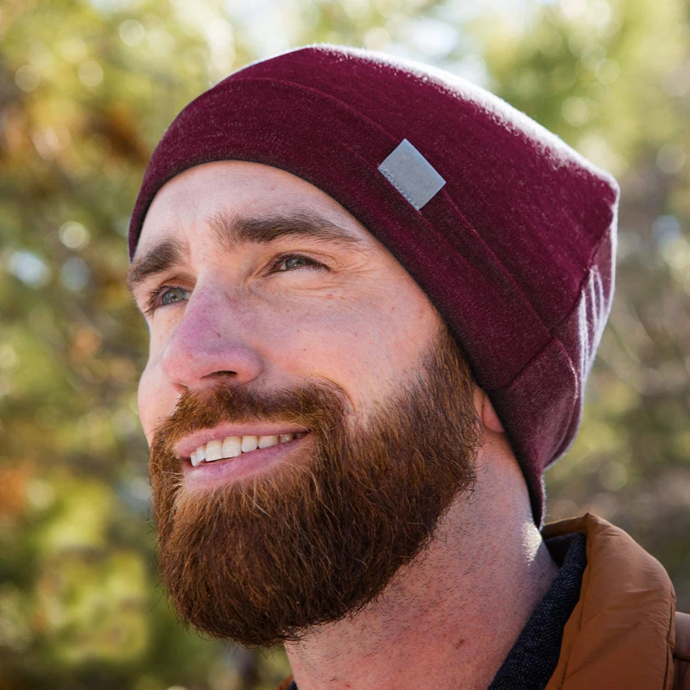 Unisex Merino Wool Cuff Beanie Hat 100 