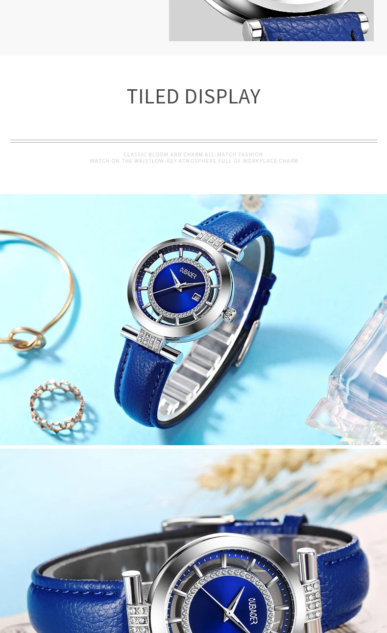 OUBAOER женские модные роскошные женские кварцевые часы Montre Femme нарядные часы из натуральной кожи наручные часы женские часы для подарка