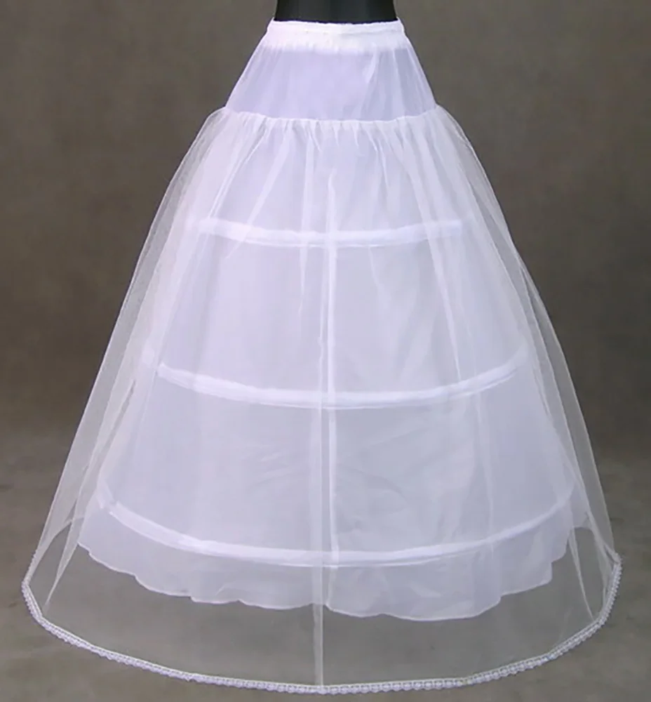 

Tanpell Superior White 3 Hoops Ball Gown Tulle Wedding Petticoat Full Crinoline Petticoats Quinceanera Dress Petticoat