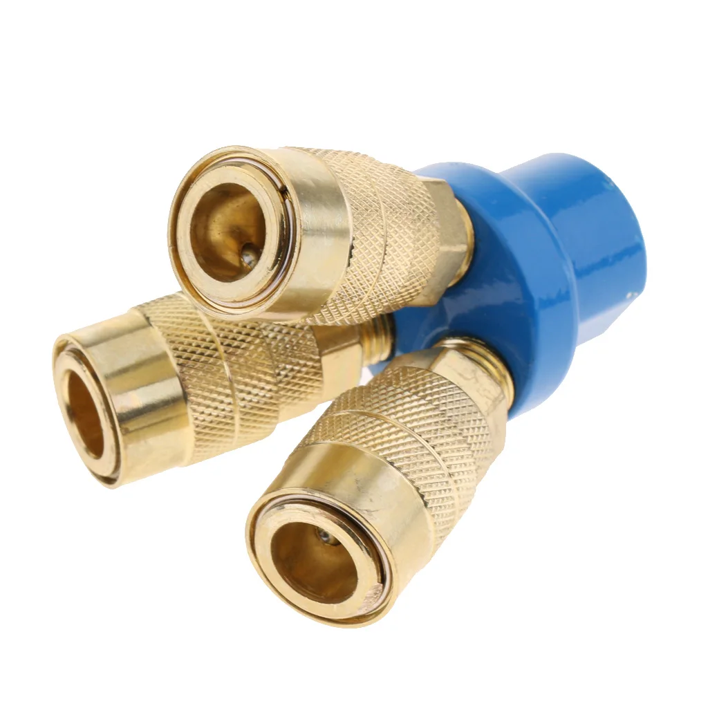 3-Way Air Hose Manifold Quick Coupler Connector Fitting Adapter / Splitter 1/4 inch