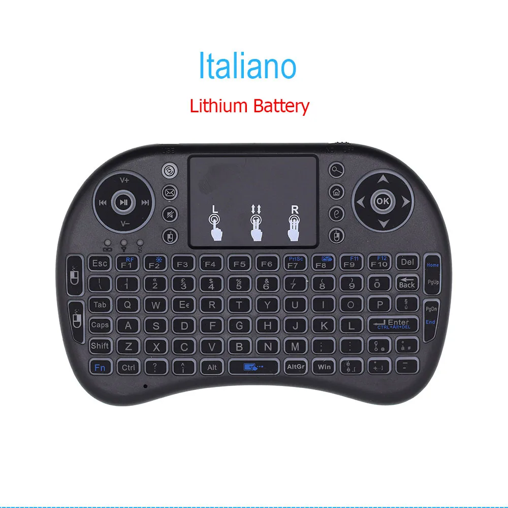 I8 Мини Беспроводная клавиатура 2,4 GHz Air mouse с портативной сенсорной панелью для Android 9,0 tv Box IP tv Mini PC X96mini H96 tv Box - Цвет: Italian