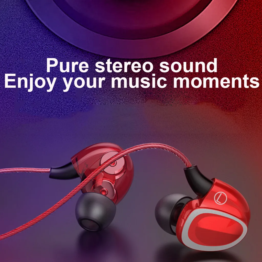 Наушники VOBERRY HIFI InEar двойной динамический наушник стерео Спортивная гарнитура с микрофоном 3,5 мм гарнитура стерео объемный 829#2