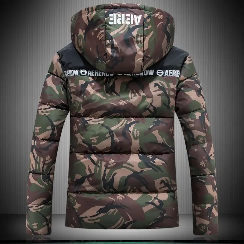 8XL Fashion Winter Jacket Men Thick Warm Parka Men Hooded Outwear Camouflage Military Long Coat Velvet Trench Casual Tops