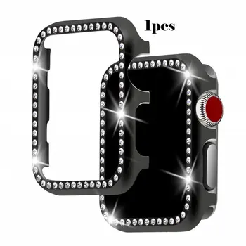 

Diamond case For Apple watch band 38mm/42mm 40 44mm Aluminum alloy Frame bumper For protective cover shell series 4/3/2/1