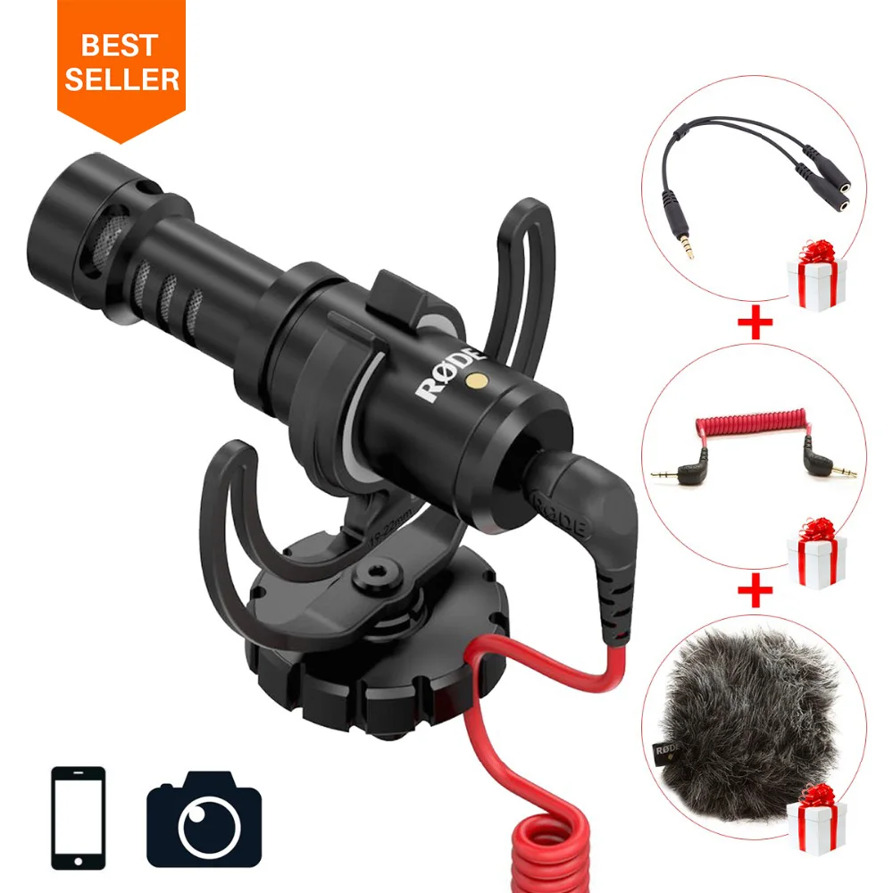 

Ulanzi Original Rode VideoMicro On-Camera Microphone for Canon Nikon Lumix Sony Smartphones Free Windsheild Muff/Adapter Cable