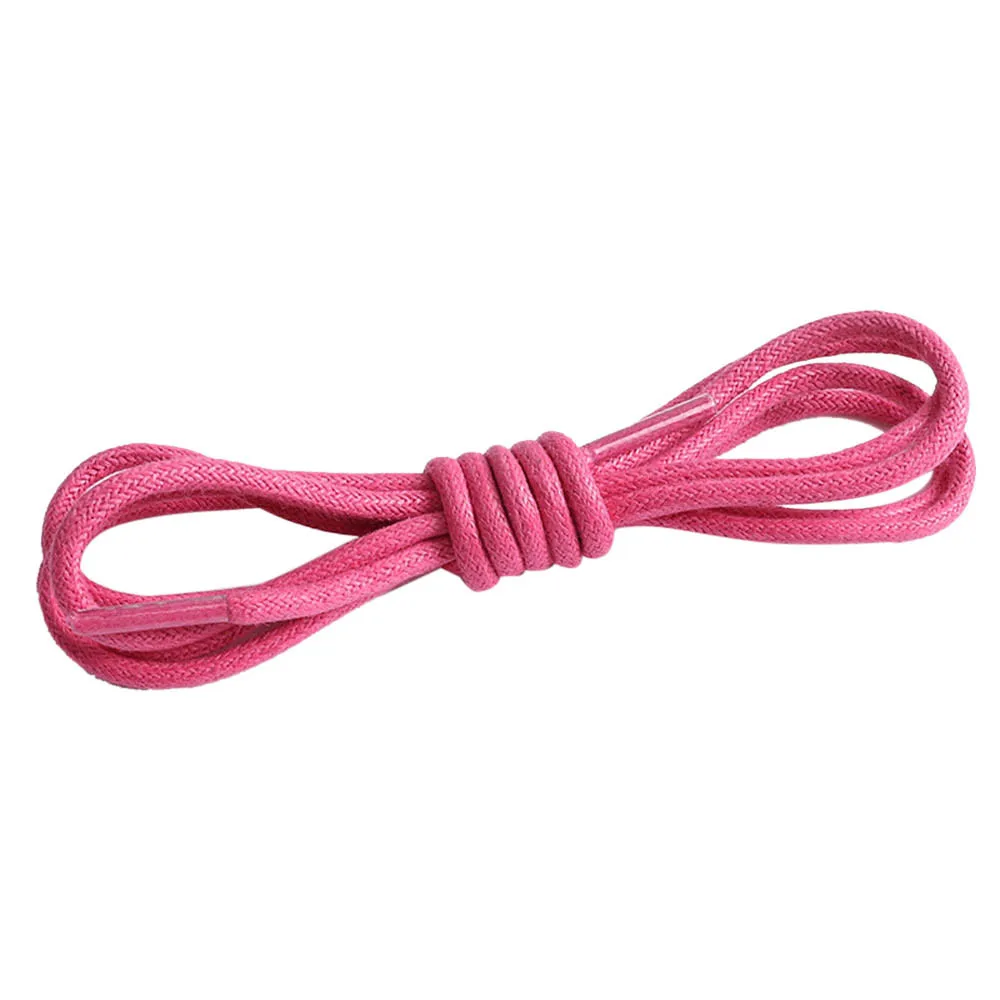 Hot Pink 1 пара 60/80/100/120 см Вощеные круглые шнурки для ботинок модные Водонепроницаемый Для женщин Мужские ботинки Спортивная Кожаная обувь шнурки Аксессуары для обуви - Цвет: Hot Pink