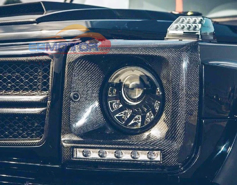 Карбоновые крышки на фары рамка для Mercedes Benz W463 G класс G500 G63 1 пара M154