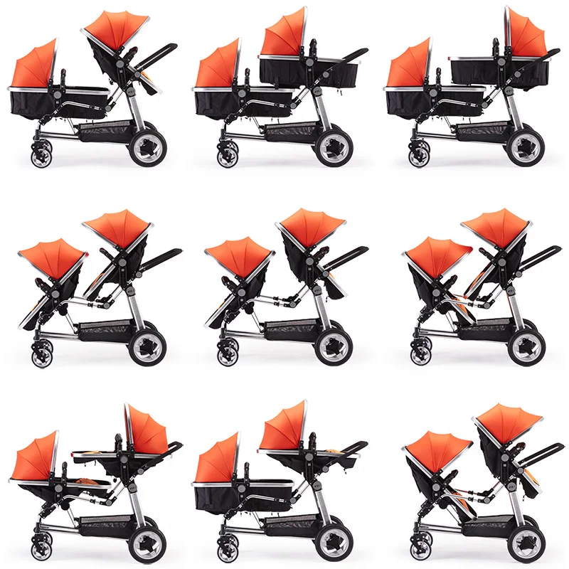 free delivery! Twin baby stroller foldable twin stroller reclining seats new design