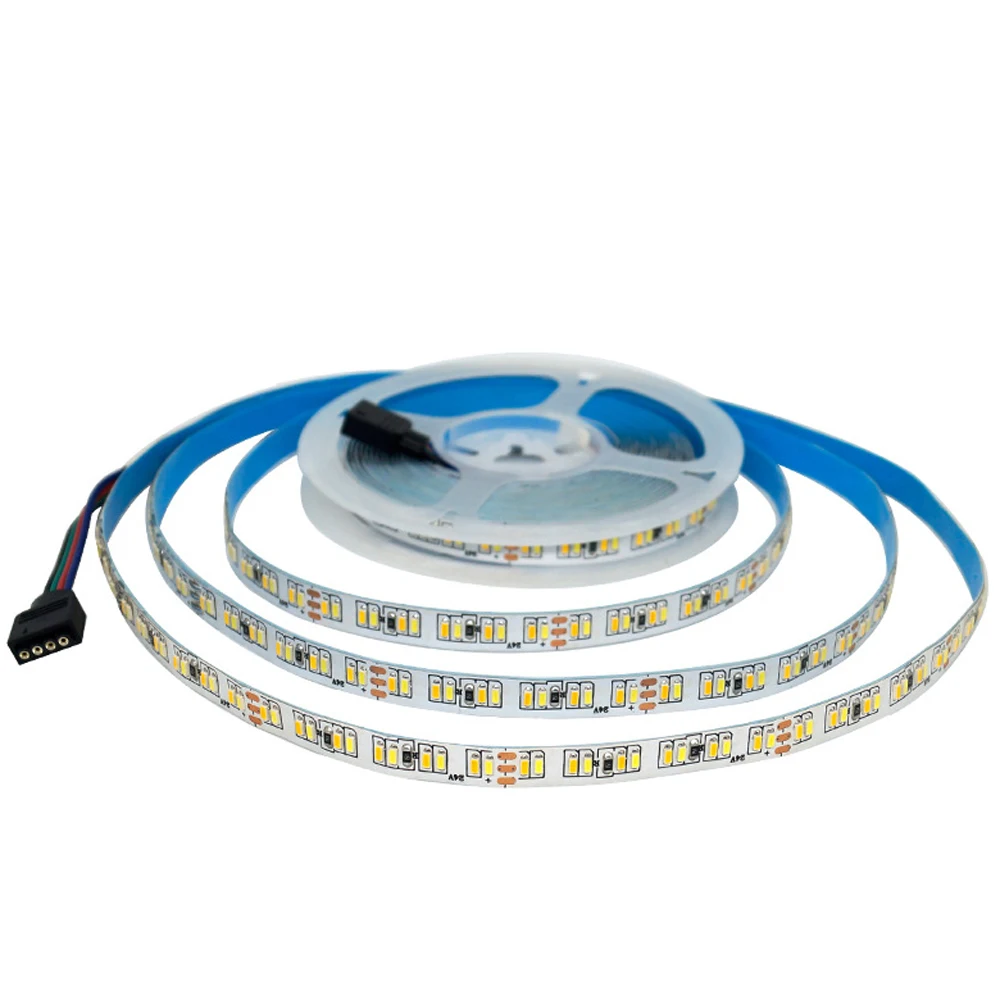 Светодиодная лента CCT 12 В 24 в 5 м 3014 SMD 240 LED/M Двойная цветная регулируемая по