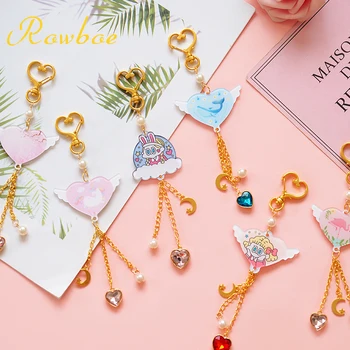 

ROWBOE cute loose-leaf handbook pendants page hand book bookmarks chain tassel pendant ornaments girls key management buckle