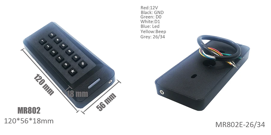 Wiegand 26 34 IP65 водостойкое считывающее устройство RFID считыватель карт 125 кГц считыватель бесконтактных карт контроля доступа