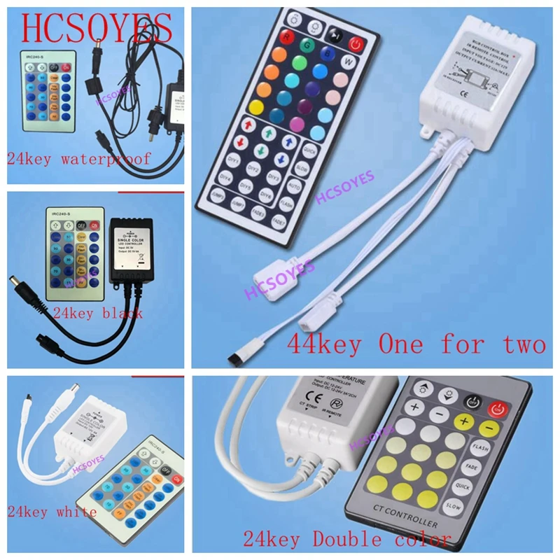 DC12V-24V 24key/44key водонепроницаемый ИК-пульт дистанционного диммер CCT цветной; регулятор температуры для 5050 полосы света струны источника света