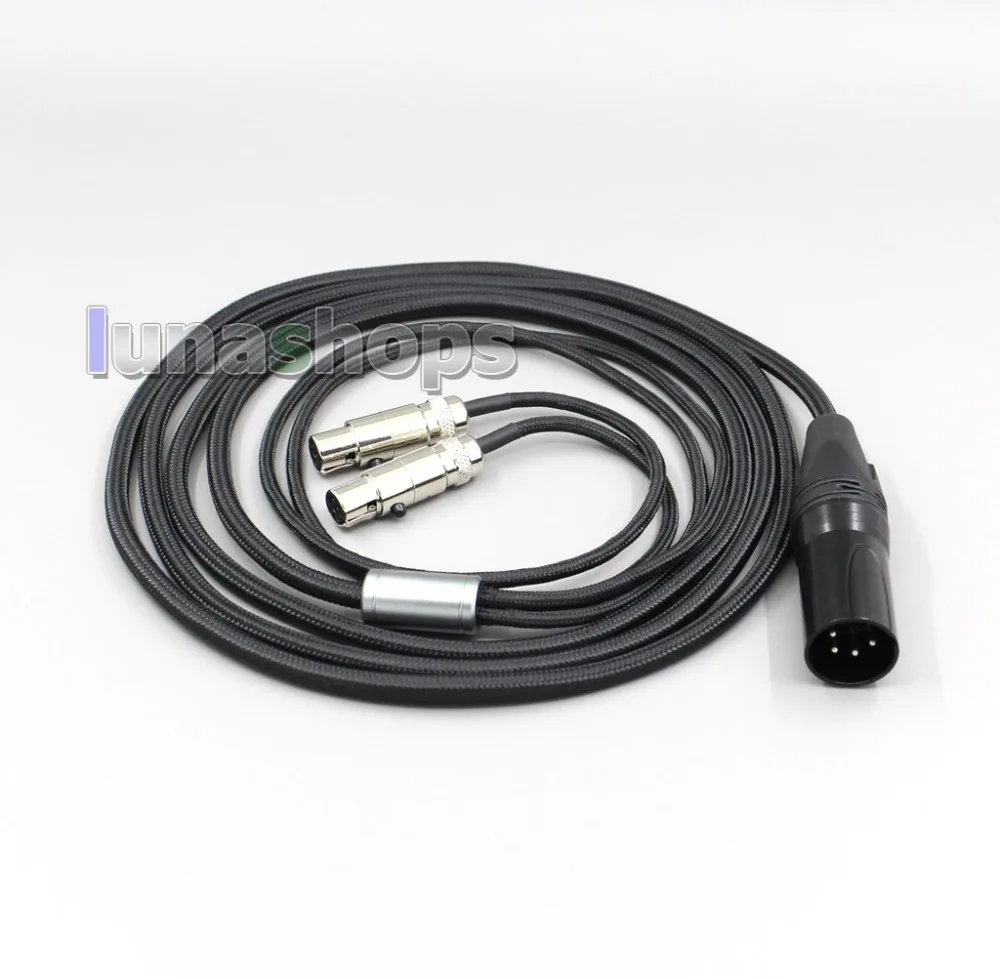LN006077 XLR сбалансированный тканевый OD 5 мм OCC чистый посеребренный кабель для наушников для Audeze LCD-3 LCD3 LCD-2 LCD2 g