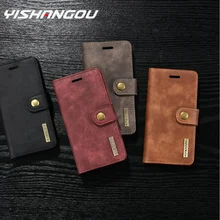 YISHANGOU Роскошный чехол-бумажник из натуральной кожи для samsung A50 A70 A10 Note 10 9 8 S10 S9 S7 Edge S8 Plus с отделением для карт