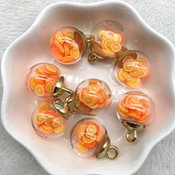 DIY Mini Glass Bottles with Fruit Ceramic Pendants for Jewelry Making (10 Pieces, 16MM) (10)