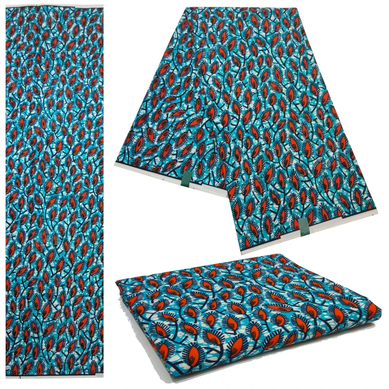 Nigerian Style 6Yards/pcs Polyester Material High Quality African Prints Fabric Veritable Dutch Real Dutch Wax