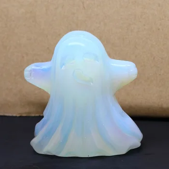 

1PC Natural Crystal Mineral Ornaments Halloween Decorations Funny Ghosts Statues Collection Gifts Decoration Props Decorations