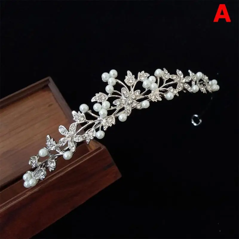 Crystal Pearl Bridal Wedding Tiaras and Crowns Bridal Hair Accessories Wedding Hair Jewelry Rhinestone Tiara Bride Headpiece