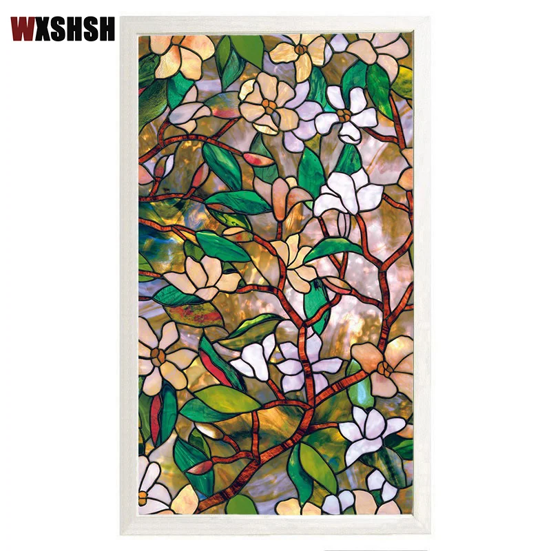 Glass-Film Window-Film Privacy-Protection Static-Cling Home-Decoration Heat-Control Magnolia